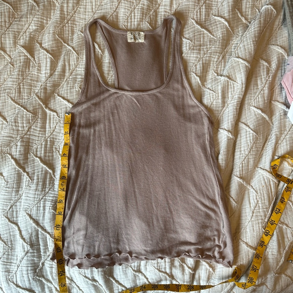 taupe ribbed racerback tank
